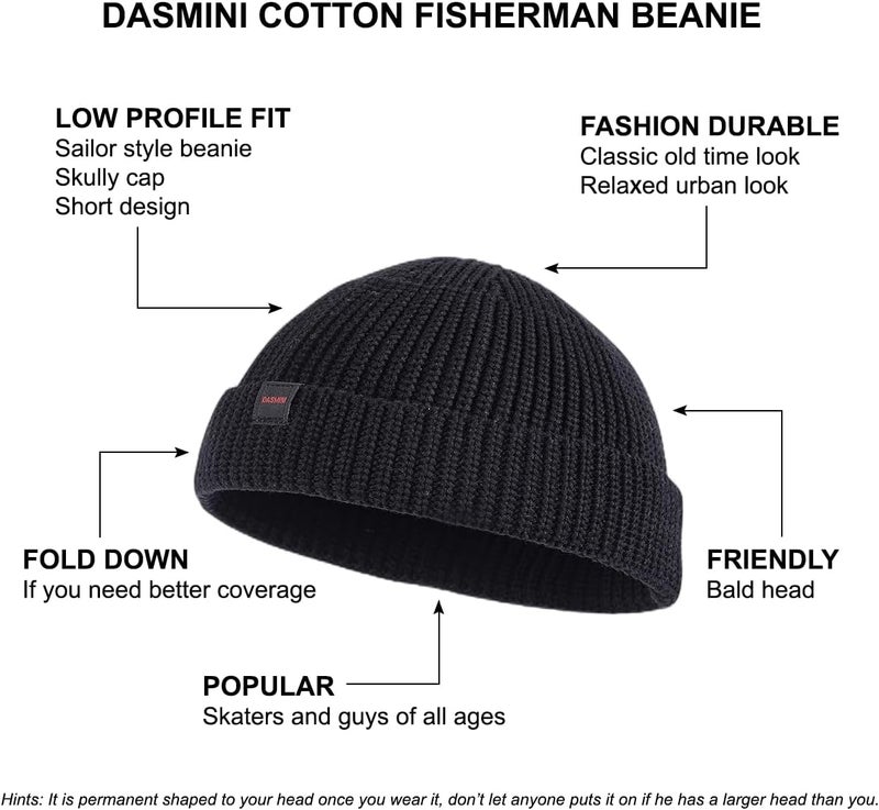 DASMINI Fisherman Beanie Hats for Men Women,Knit Trawler Skull Cap,Watch Cap,Spring Fall Winter Warm Short Hats - Image 5